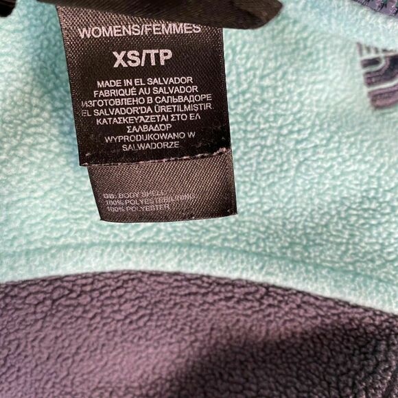 the North Face Fleece Full Zip mock neck Jacket Shell rock Color block Sz Xs - Picture 10 of 11